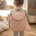 Rosa gestreifter Kindergartenrucksack aus Baumwolle – POP