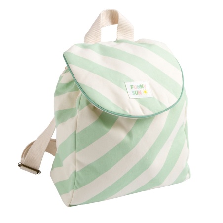 Zaino per la scuola materna in cotone a righe verdi - POP