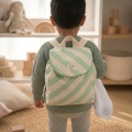 Zaino per la scuola materna in cotone a righe verdi - POP