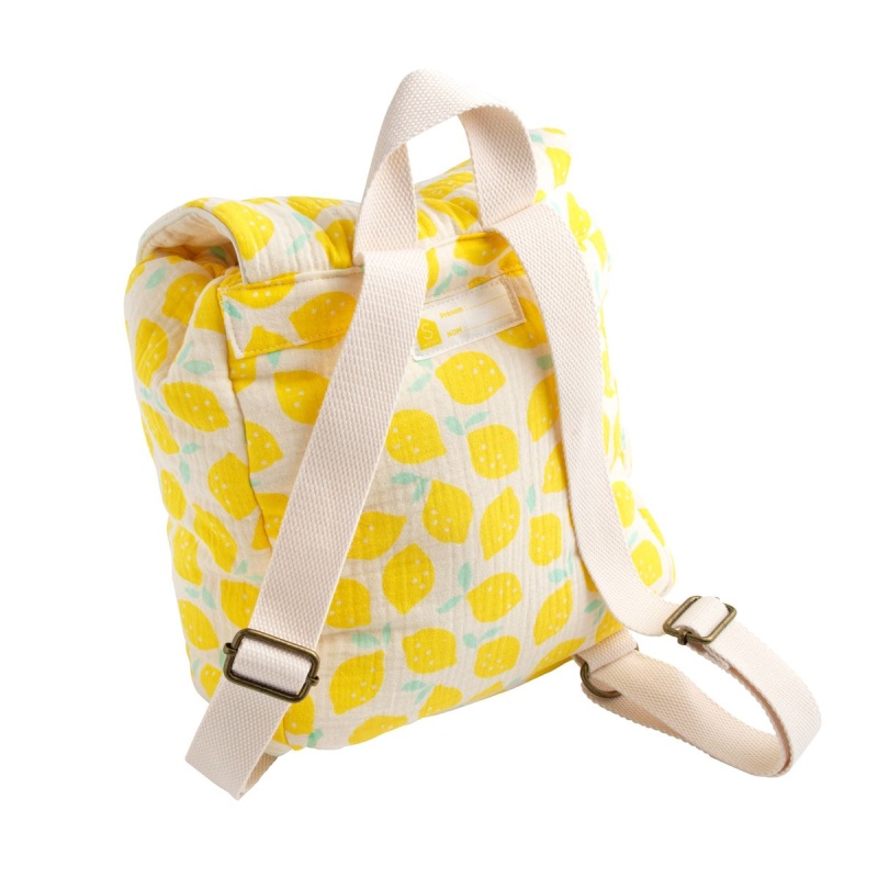 Kindergartenrucksack aus Baumwolle mit Zitronenmuster – POP