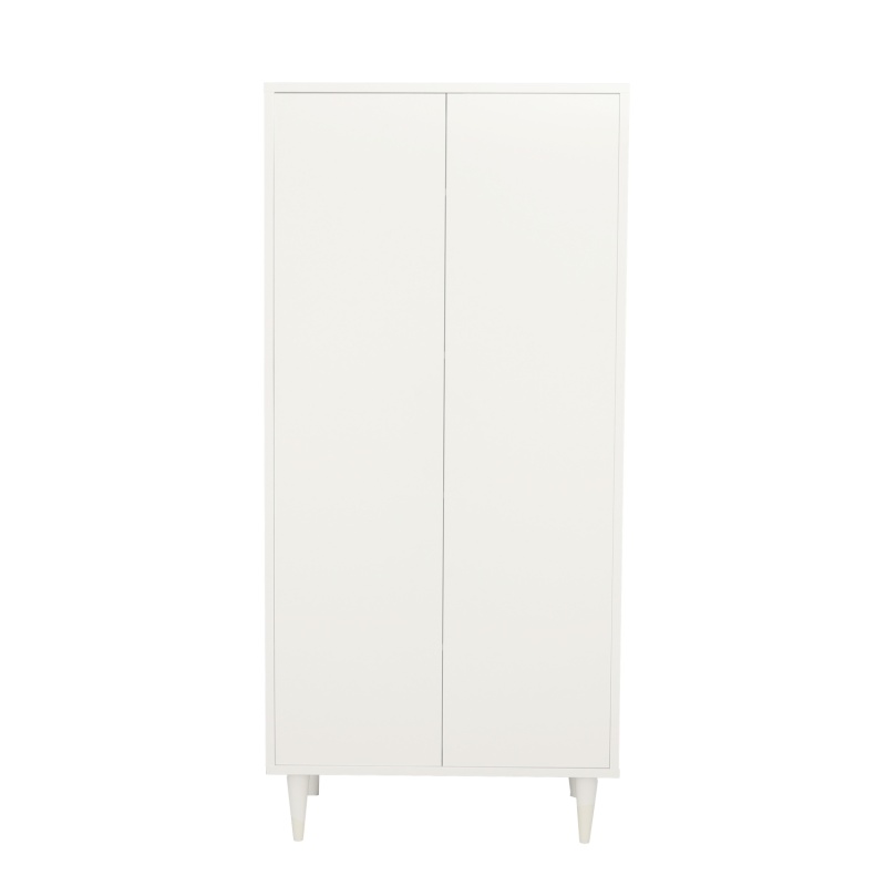 Armoire 2 portes avec étagères et penderie - ouverture push - Milann