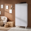 Armoire 2 portes avec étagères et penderie - ouverture push - Milann