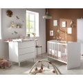 Chambre bébé 2 pièces Milann, Lit bébé 120x60 et Commode à langer + plan à langer offert !