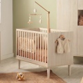 Lettino 120x60 su piedini - finitura in legno di faggio cenere - Opaline