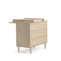 Commode à langer 3 tiroirs sur pieds - décor bois hêtre cendré - Opaline
