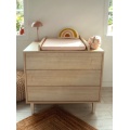Commode à langer 3 tiroirs sur pieds - décor bois hêtre cendré - Opaline