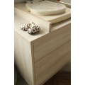 Commode à langer 3 tiroirs sur pieds - décor bois hêtre cendré - Opaline