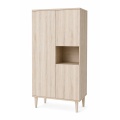 Armoire 3 portes et une niche sur pieds - décor bois hêtre cendré - Opaline