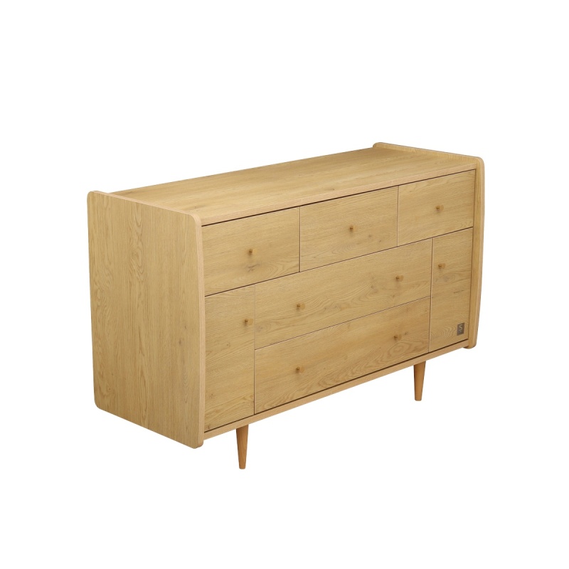 Habitación infantil evolutiva «My Love», cama evolutiva de 140 x 70 y cómoda - Roble vintage