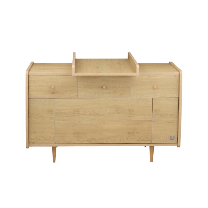 Habitación infantil evolutiva «My Love», cama evolutiva de 140 x 70 y cómoda - Roble vintage
