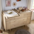 Habitación infantil evolutiva «My Love», cama evolutiva de 140 x 70 y cómoda - Roble vintage