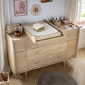 Habitación infantil evolutiva «My Love», cama evolutiva de 140 x 70 y cómoda - Roble vintage