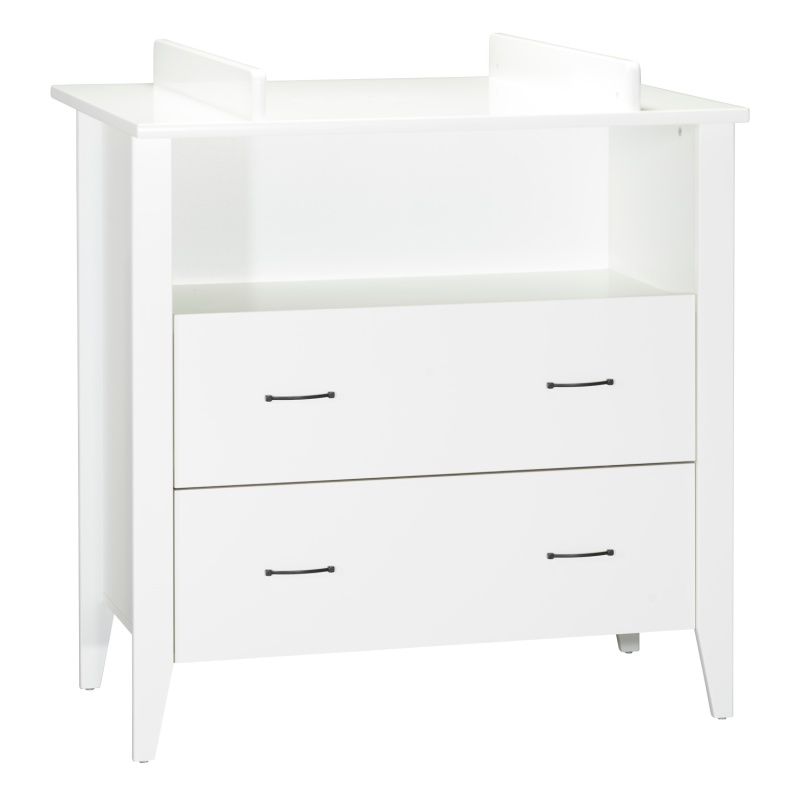 Chambre bébé 2 pièces Angèle, Lit bébé 60x120 à barreaux et Commode à langer 2 tiroirs + plan à langer offert !
