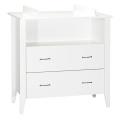 Chambre bébé 2 pièces Angèle, Lit bébé 60x120 à barreaux et Commode à langer 2 tiroirs + plan à langer offert !
