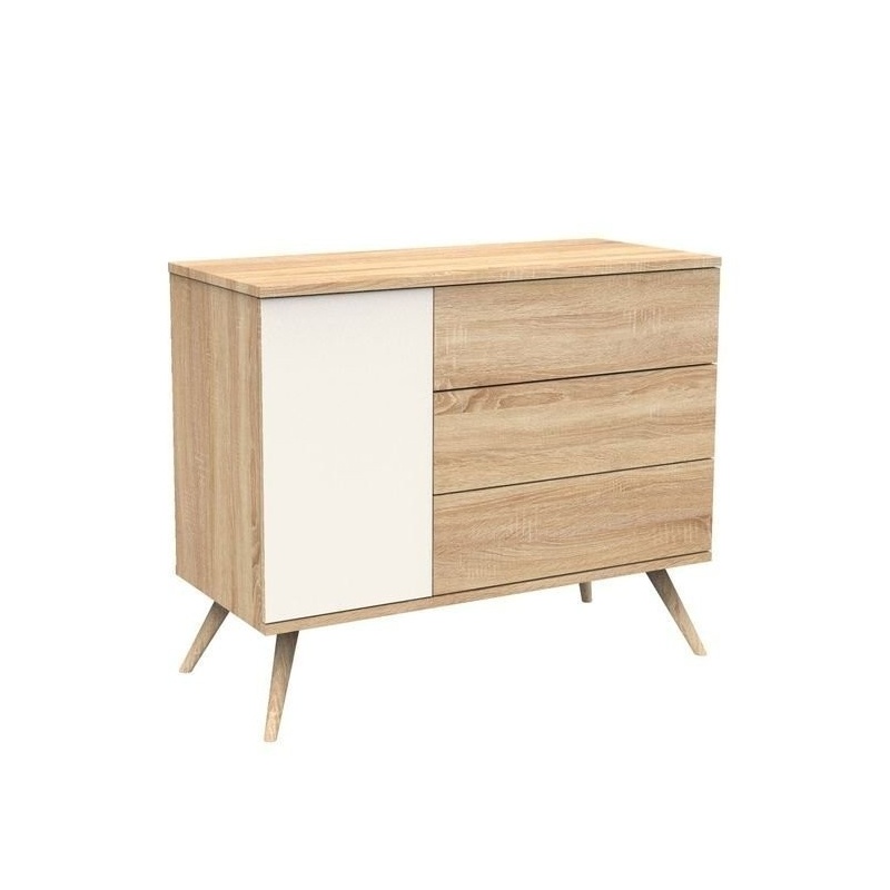 Duo bed 140x70 + Seventies Vanilla chest of drawers  + Free changing table included!