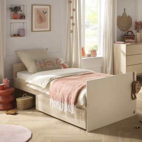 Duo Bett 120x60cm umbaubar + Kommode Mélinée