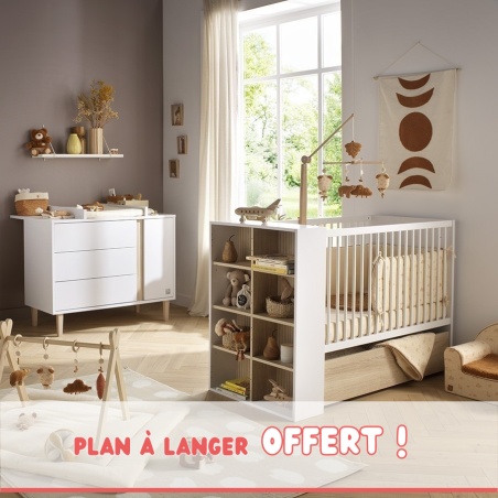 Duo XL Paloma ausziehbares Bett 120x60cm umbaubar + große Kommode