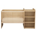 Lit bébé combiné 60x120 évolutif en 90x190 décor bois hêtre
