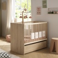 Tiroir pour lit bébé combiné évolutif décor bois hêtre