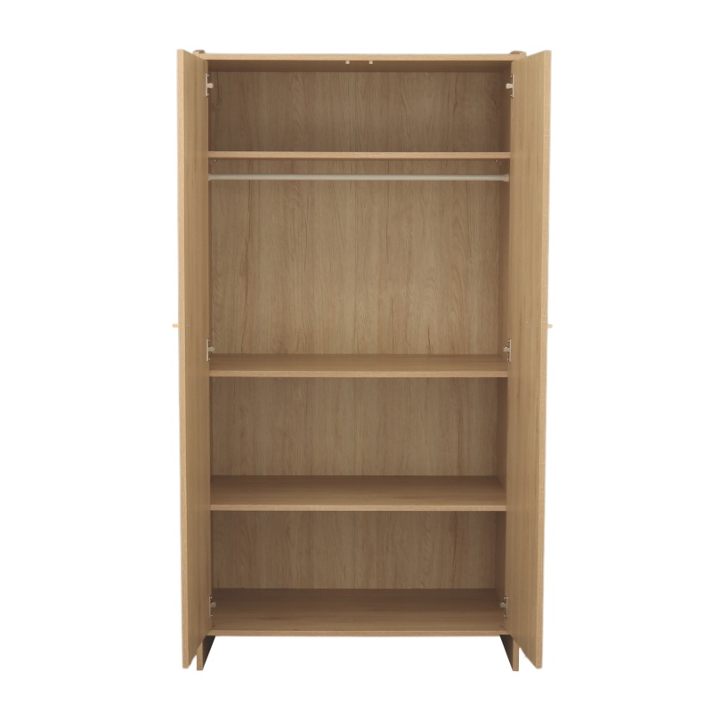 Armoire 2 portes décor bois hêtre