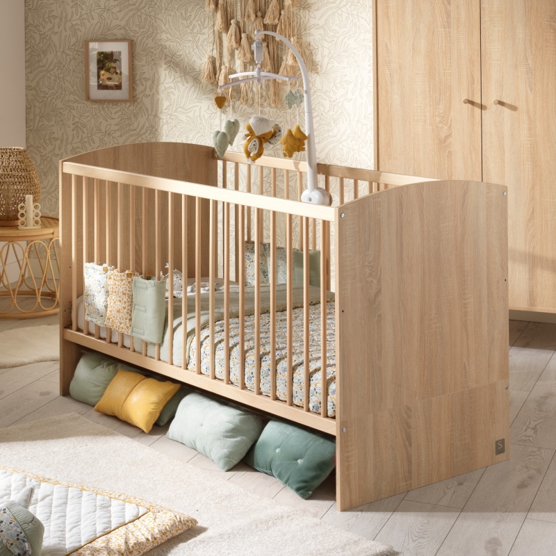 Set per la cameretta del bambino: lettino 70x140 trasformabile, cassettiera a 3 cassetti e armadio a 2 ante