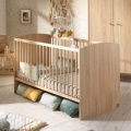 Trio Baby Room Set: Convertible 70x140 baby crib, 3-drawer dresser, and 2-door wardrobe