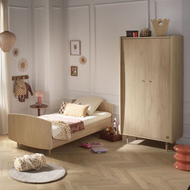Conjunto de dormitorio infantil evolutivo «My Love»: cama de 140 x 70 evolutiva, cómoda XXL y armario