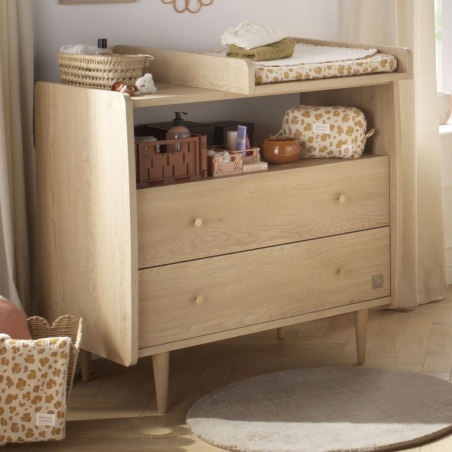 My Love Trio – mitwachsendes Babyzimmer-Set: mitwachsendes Bett (140 x 70), Kommode mit 2 Schubladen und Kleiderschrank