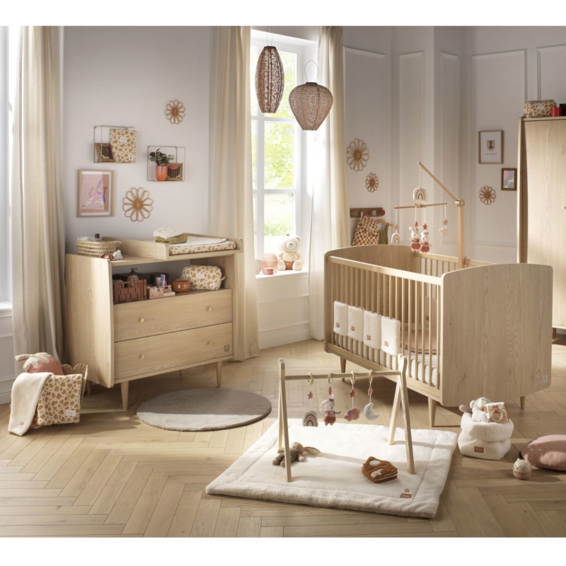 Chambre bébé duo évolutive My Love, Lit 140x70 évolutif et Commode à langer 2 tiroirs + plan à langer offert !